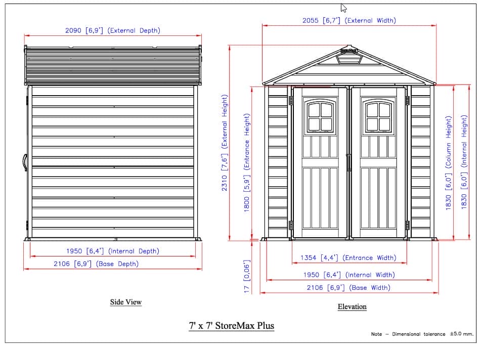 7x7 Storemax Plus Vinyl Shed - CoolaLiving.ie - %image_id%