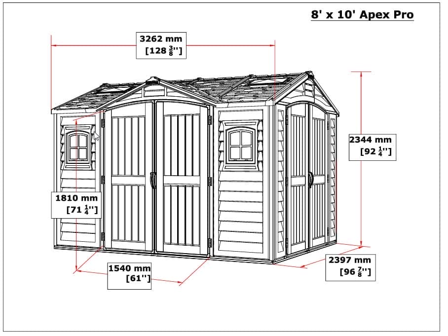 10.5x8 Apex Pro Plus Vinyl Shed - CoolaLiving.ie - %image_id%