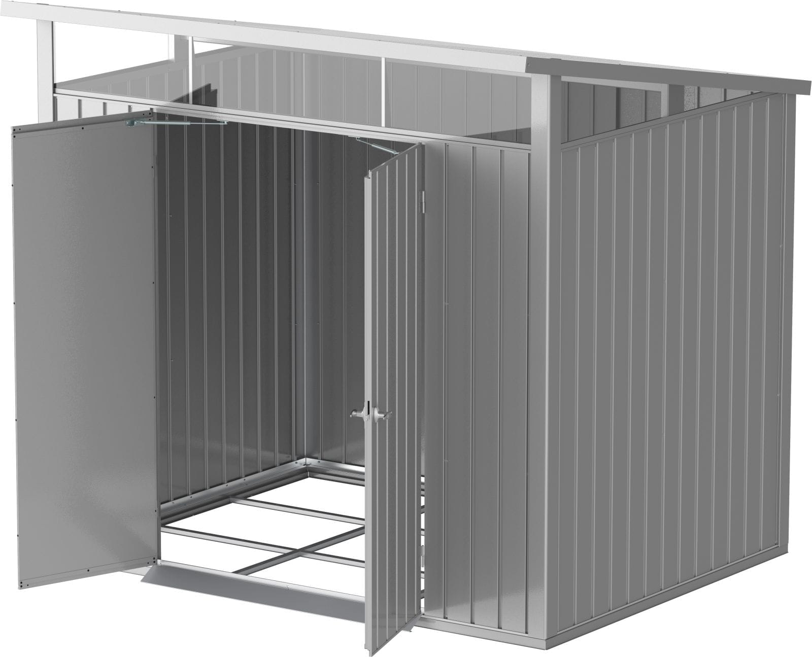 8x6 Palladium Steel Shed Silver - CoolaLiving.ie - %image_id%
