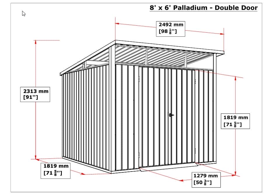 8x6 Palladium Steel Shed - CoolaLiving.ie - %image_id%