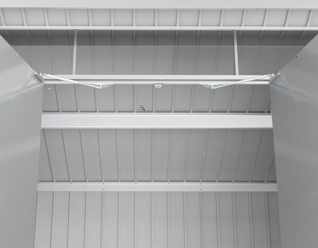 8x6 Palladium Steel Shed Silver - CoolaLiving.ie - %image_id%