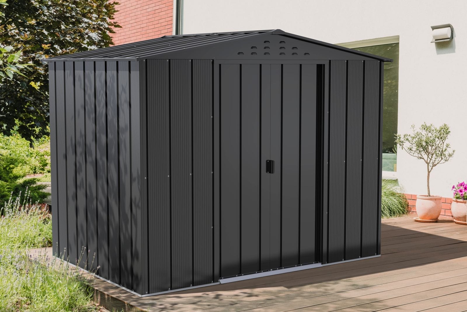 8×6 Duramax TOP Titan Metal Shed – Anthracite: - CoolaLiving.ie - %image_id%