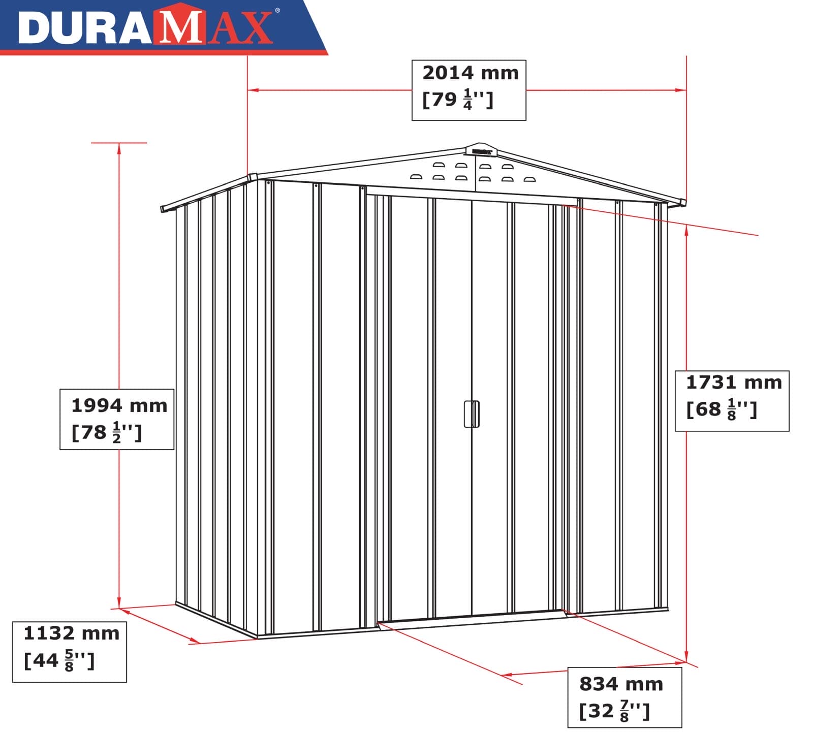 6x4 TOP Steel Shed Brown Free Floor Kit - CoolaLiving.ie - %image_id%