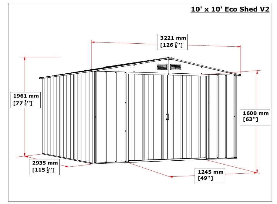 10x10 ECO Metal Shed - CoolaLiving.ie - %image_id%