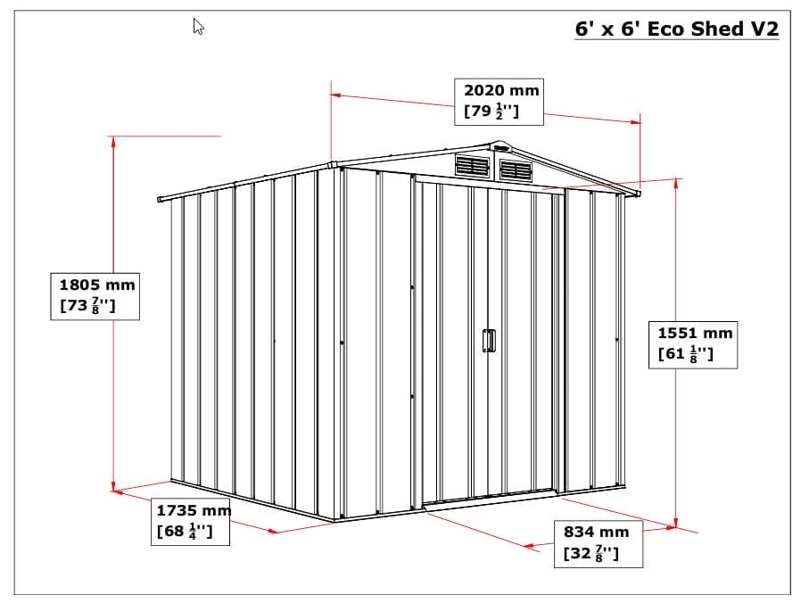 6x6 ECO Steel Shed - CoolaLiving.ie - %image_id%
