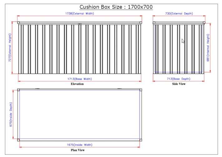 770L Metal Patio Cushion Storage Box - CoolaLiving.ie - %image_id%