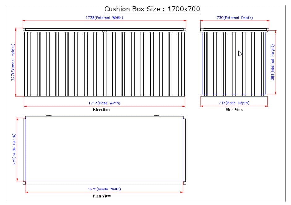 770L Metal Patio Cushion Storage Box - CoolaLiving.ie - %image_id%