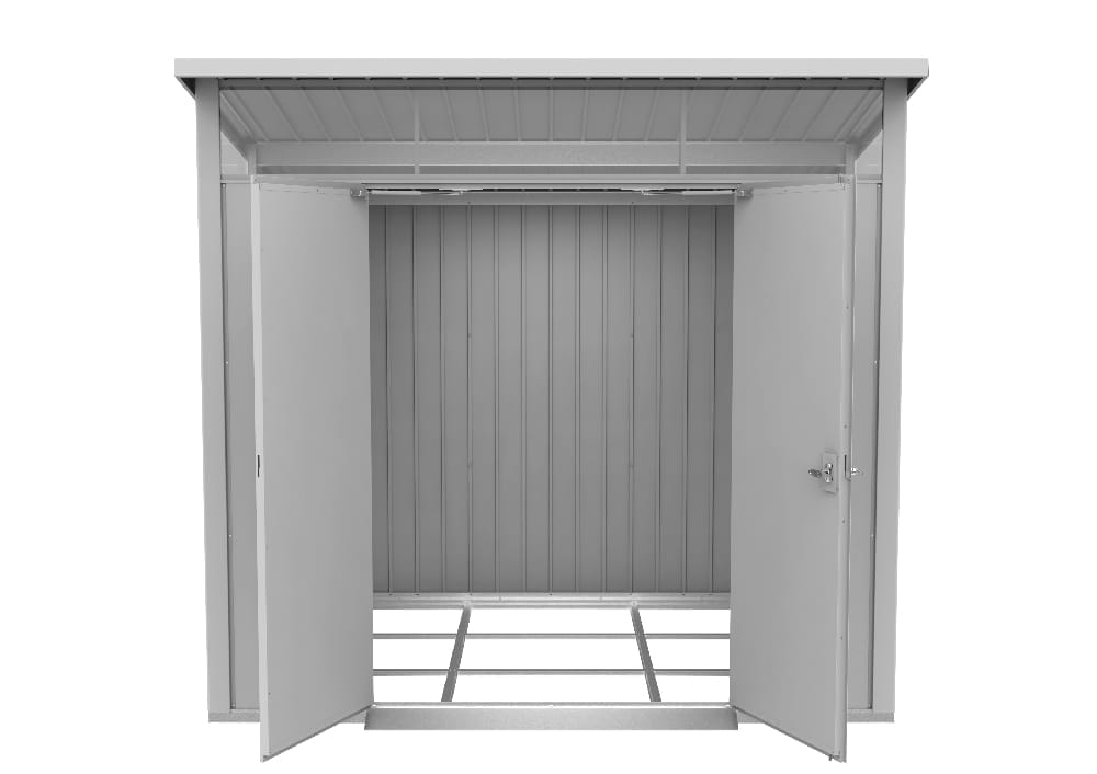 8x6 Palladium Steel Shed Silver - CoolaLiving.ie - %image_id%