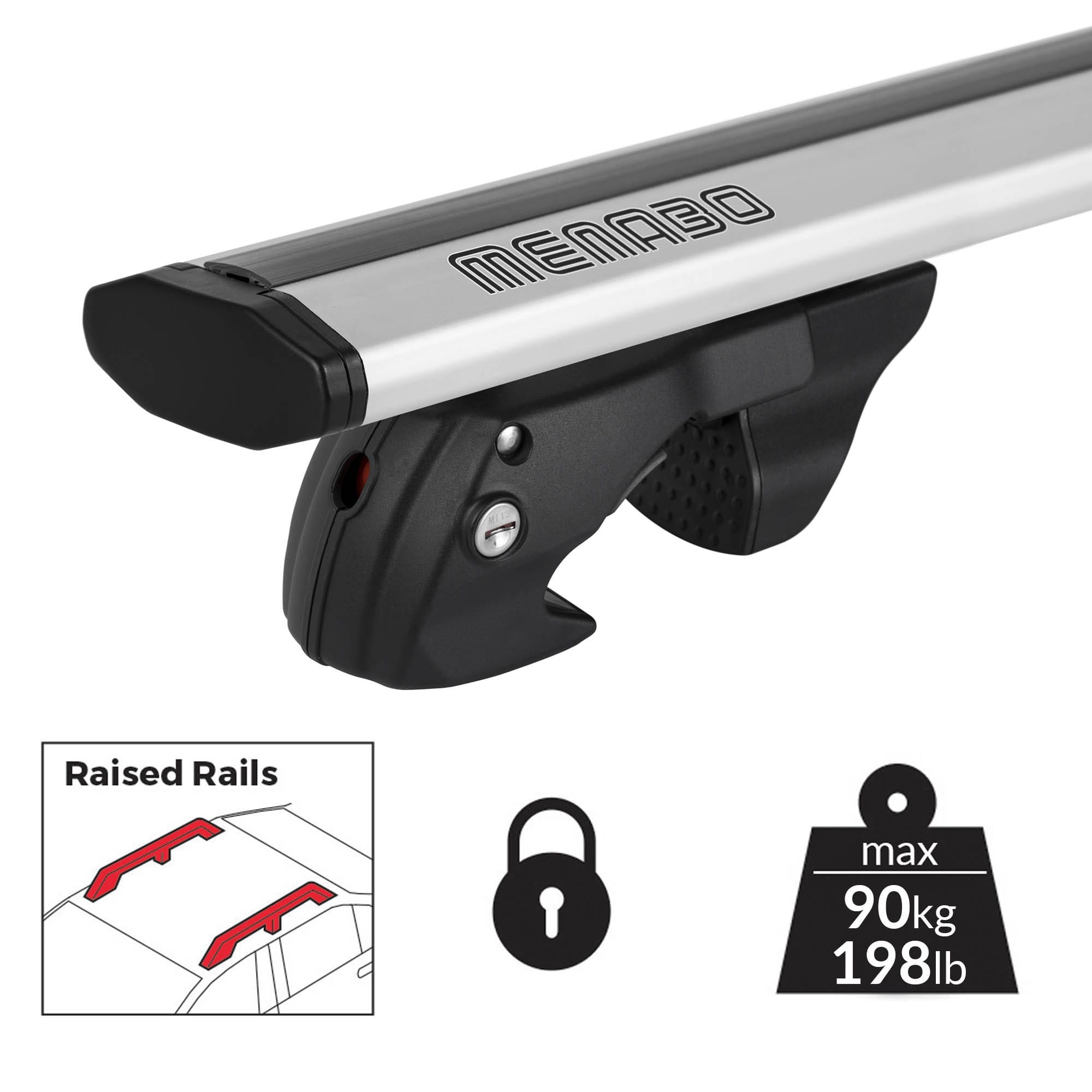 Raised Rails Roof Bar Jackson Silver - CoolaLiving.ie - %image_id%