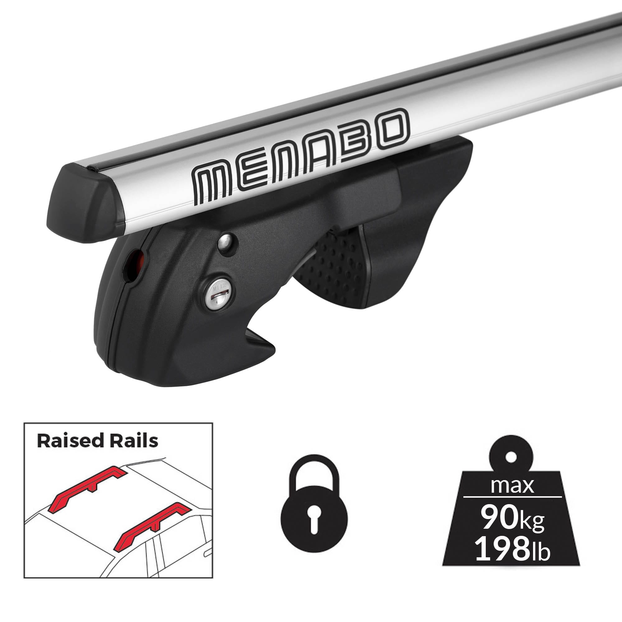 Raised Rails Roof Bars Sherman Xl Silver. Pair. - CoolaLiving.ie - %image_id%