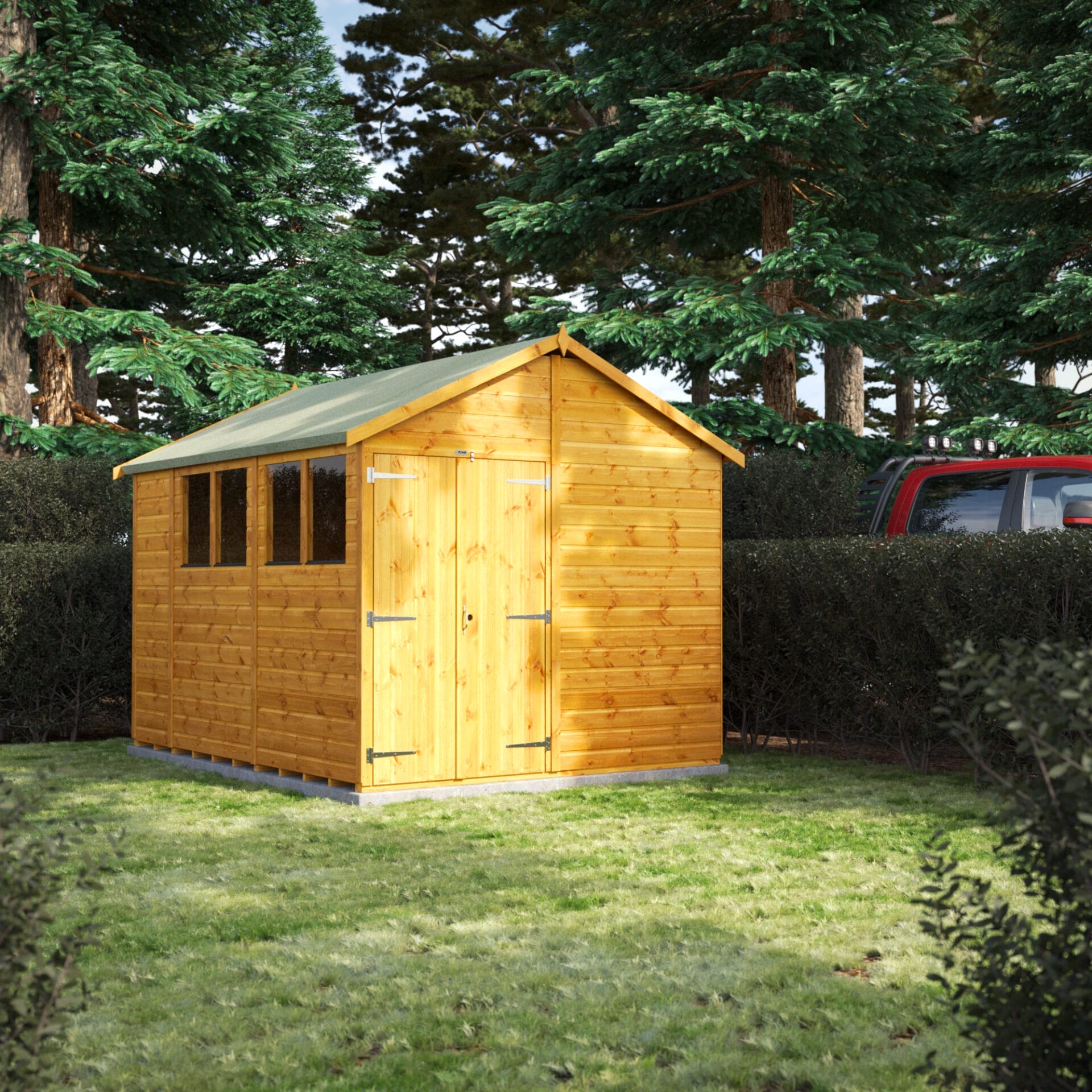 10x8 Timber Apex Shed with Windows & Double Doors - CoolaLiving.ie - %image_id%