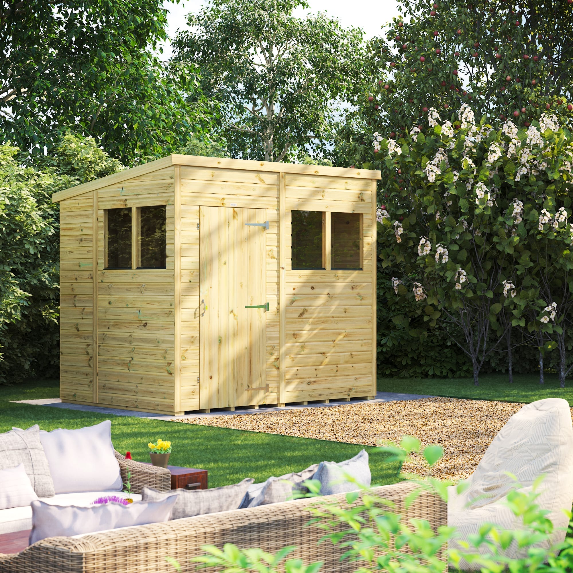 8x6 Premium Timber Pent Shed - CoolaLiving.ie - %image_id%