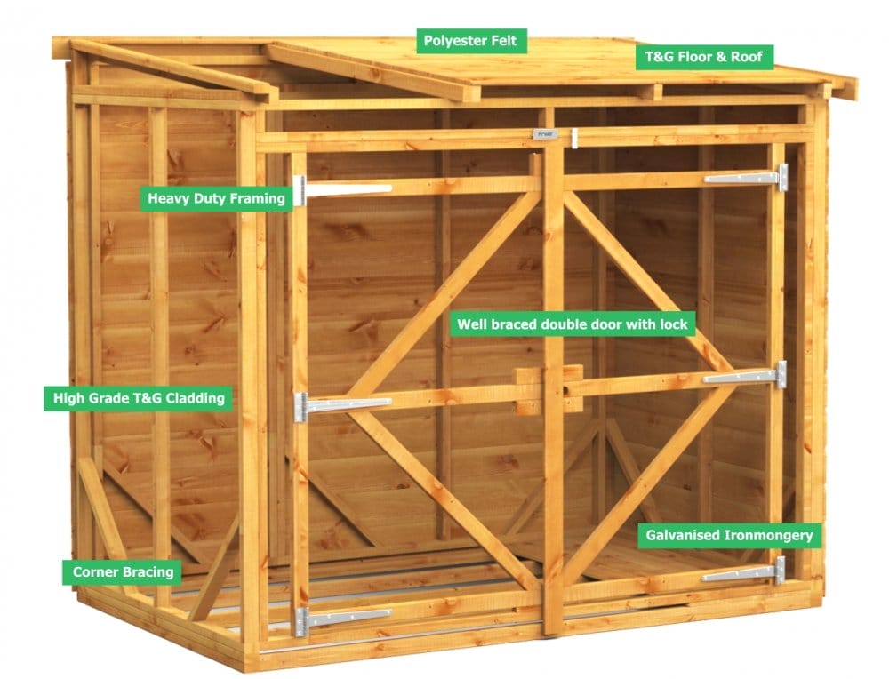 6x4 timber bike shed - CoolaLiving.ie - %image_id%