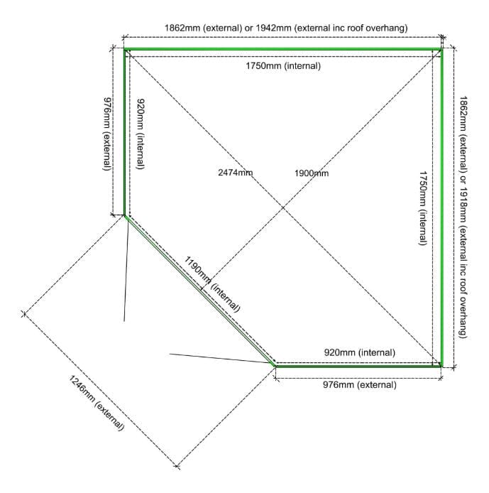 6x6 Corner Deluxe Summerhouse - CoolaLiving.ie - %image_id%