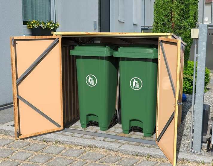 Duramax 5×3 Wheelie Bin Shed Brown - CoolaLiving.ie - %image_id%