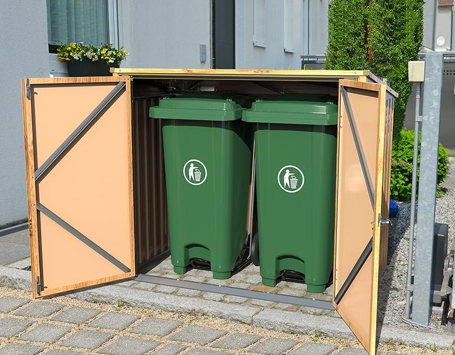 Duramax 5ร3 Wheelie Bin Shed Brown - CoolaLiving.ie - %image_id%