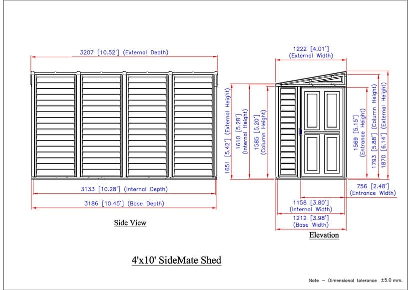 SideMate 4×10 Vinyl Garden Shed - CoolaLiving.ie - %image_id%