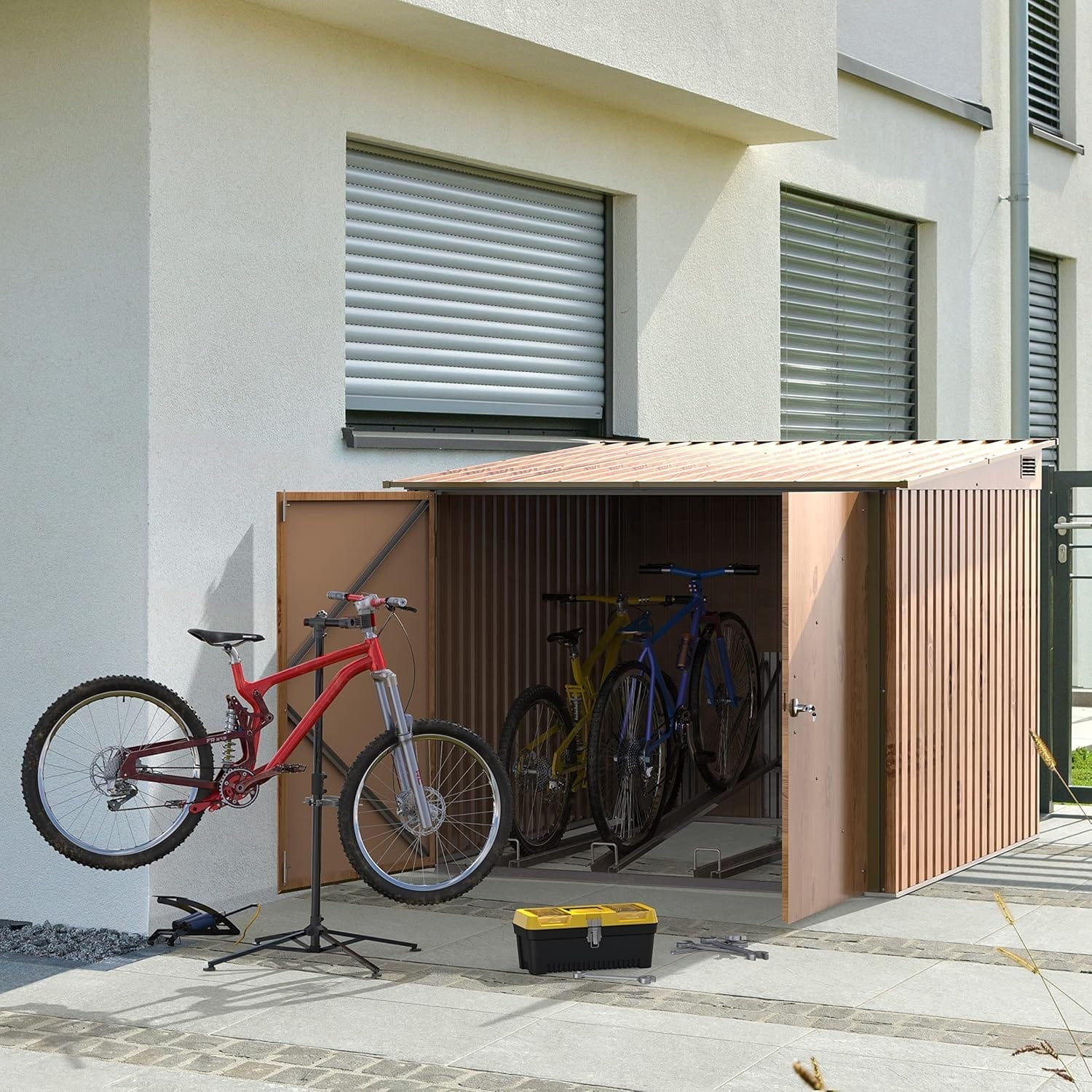 6x6 metal bicycle storage shed - CoolaLiving.ie - %image_id%