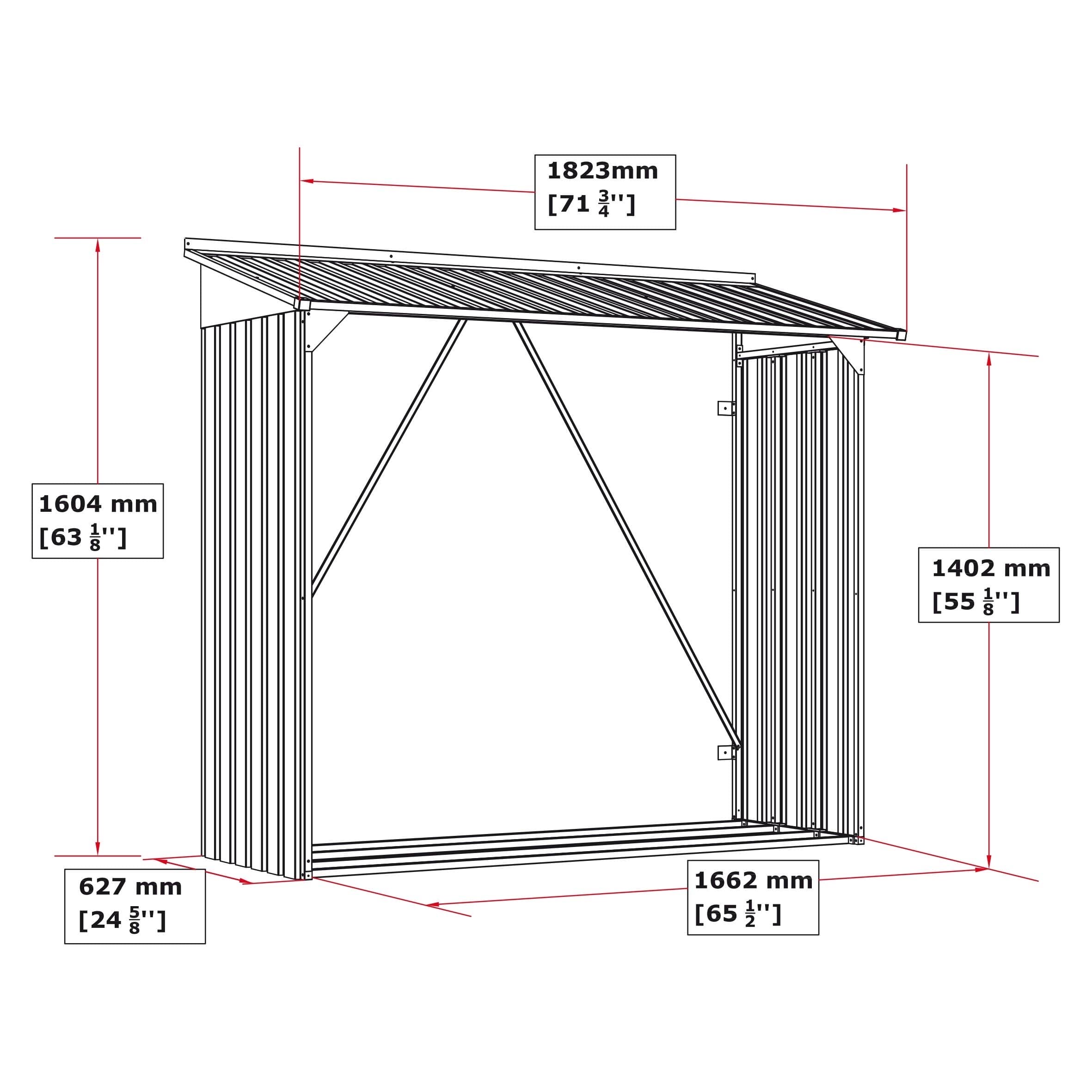 Coola Metal WoodStore 6×2 Log Store - CoolaLiving.ie - %image_id%