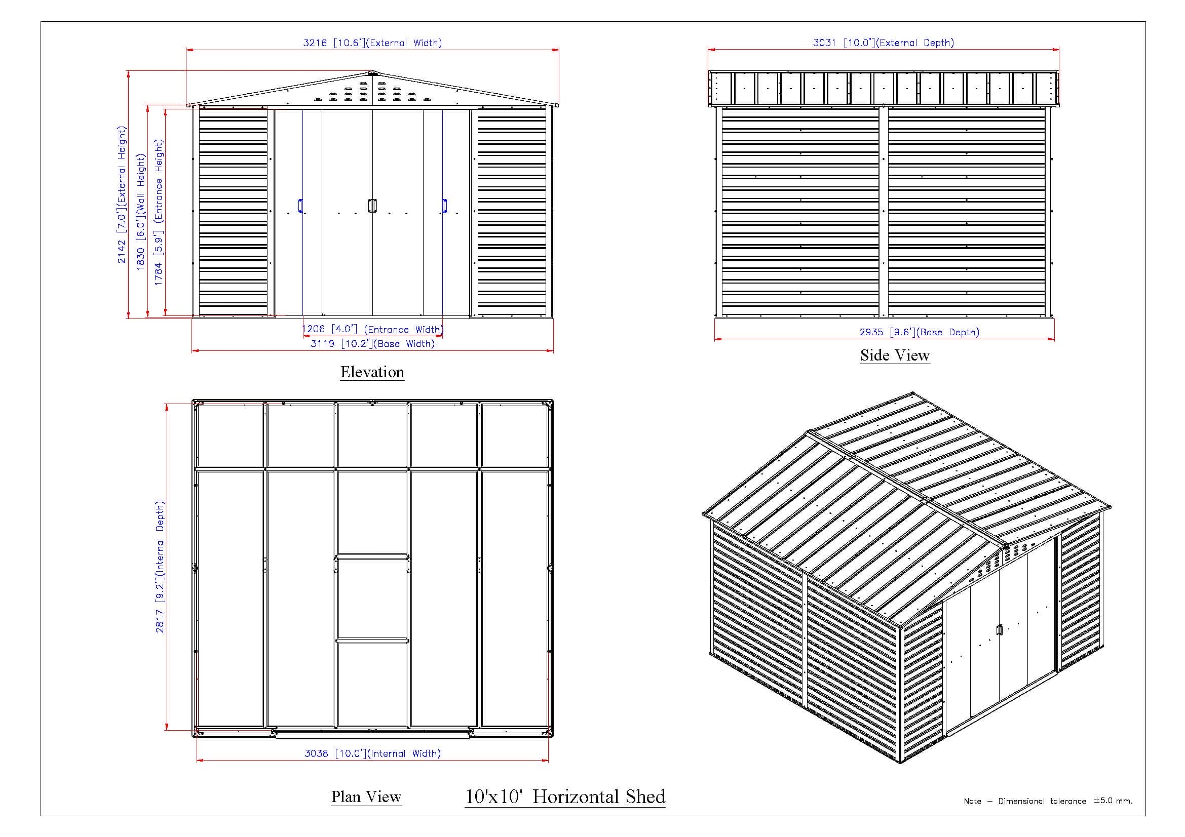 Alpine 10x10 Grey Steel Shed - CoolaLiving.ie - %image_id%
