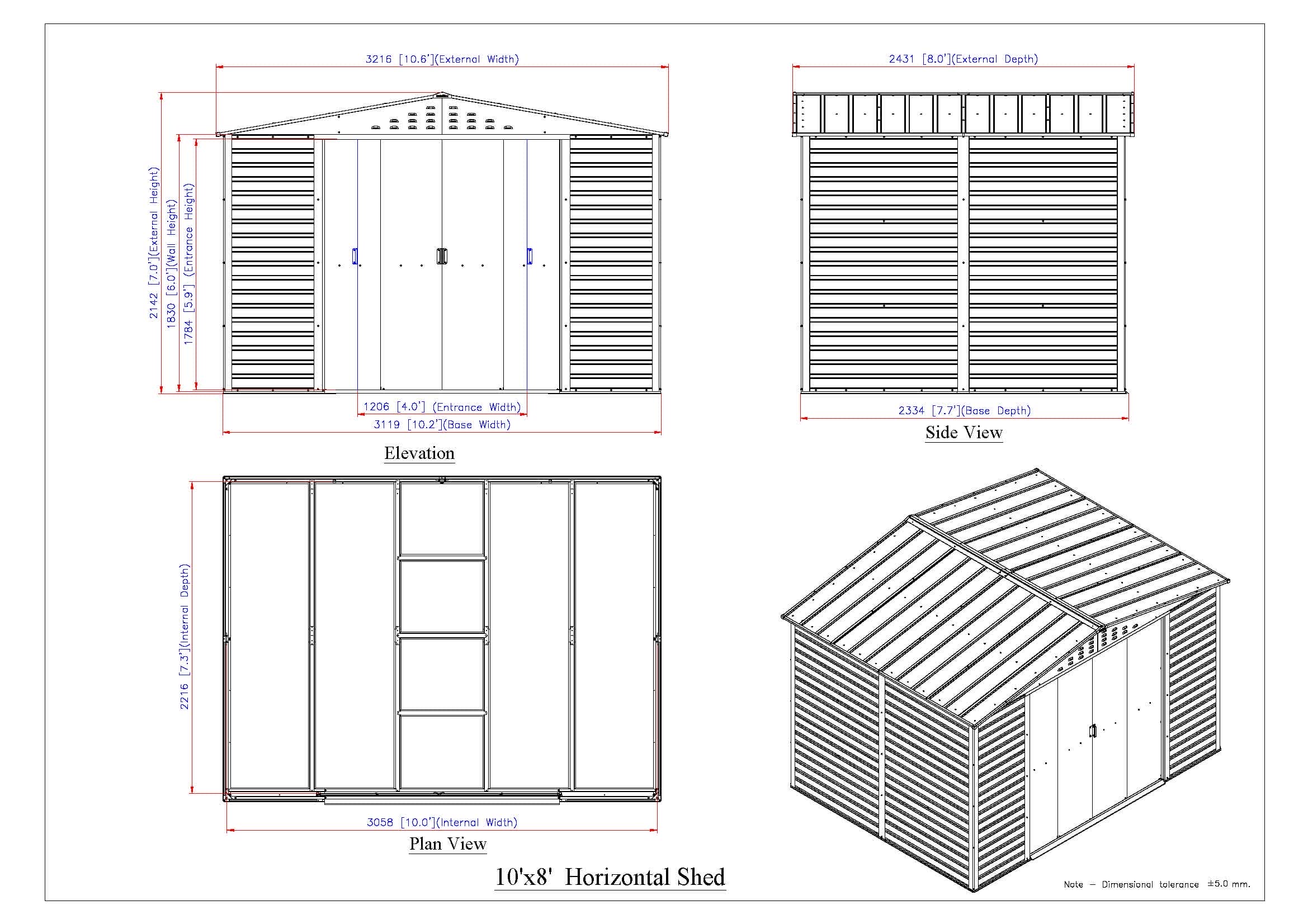 Alpine 10x8 Grey Steel Shed - CoolaLiving.ie - %image_id%
