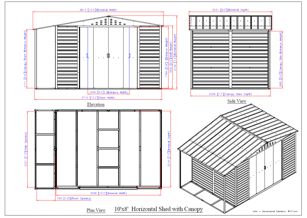 Alpine Canopy 10x8 Grey - CoolaLiving.ie - %image_id%
