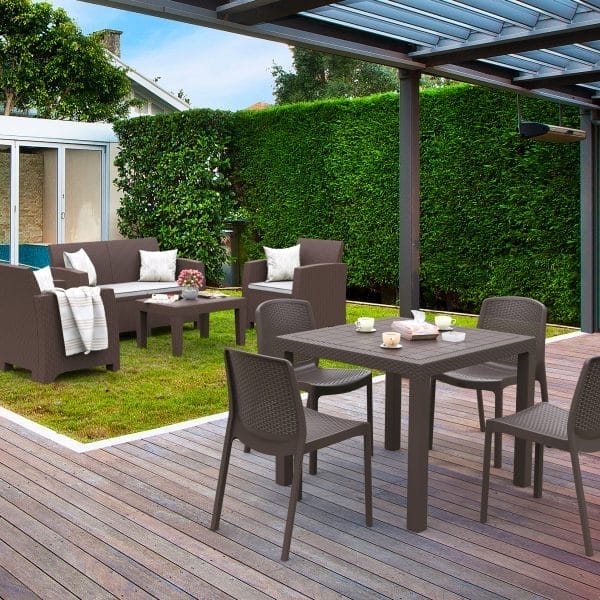 CedarRattan 4 Seater Table Brown - CoolaLiving.ie - %image_id%