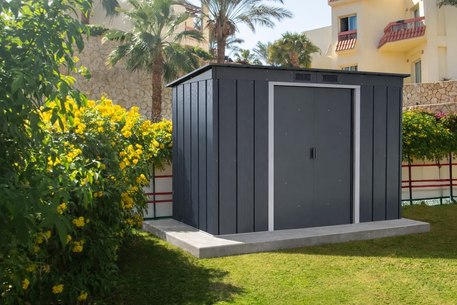 8x4 ECO Pent Steel shed - CoolaLiving.ie - %image_id%