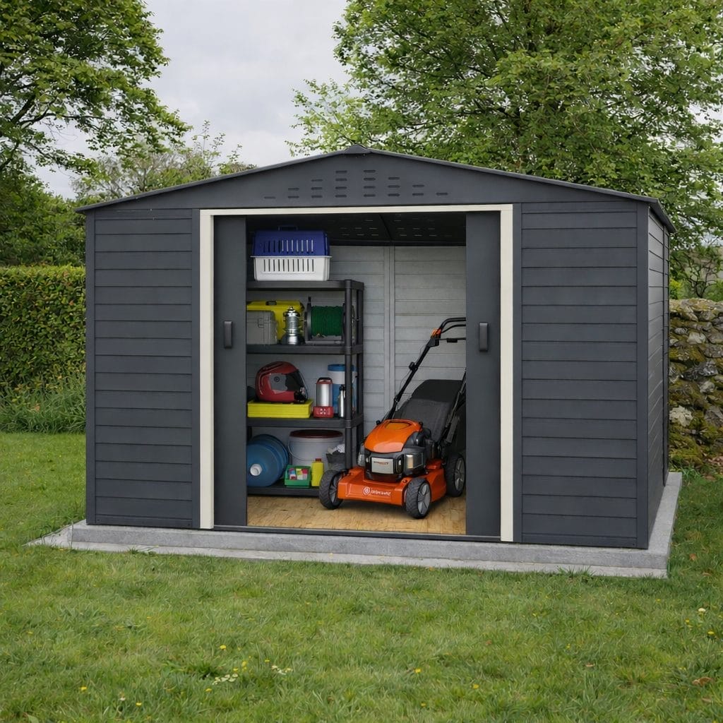 Alpine 10x10 Grey Steel Shed - CoolaLiving.ie - %image_id%