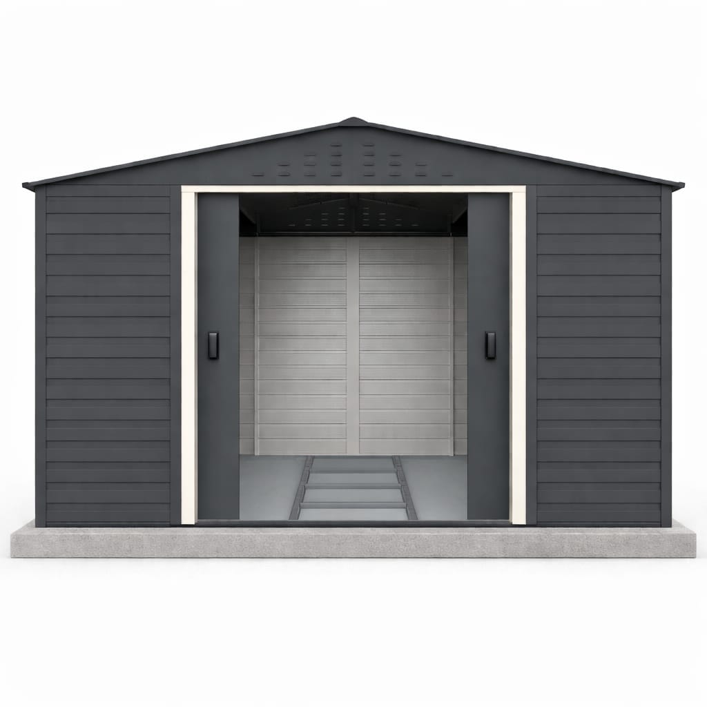 Alpine 10x8 Grey Steel Shed - CoolaLiving.ie - %image_id%