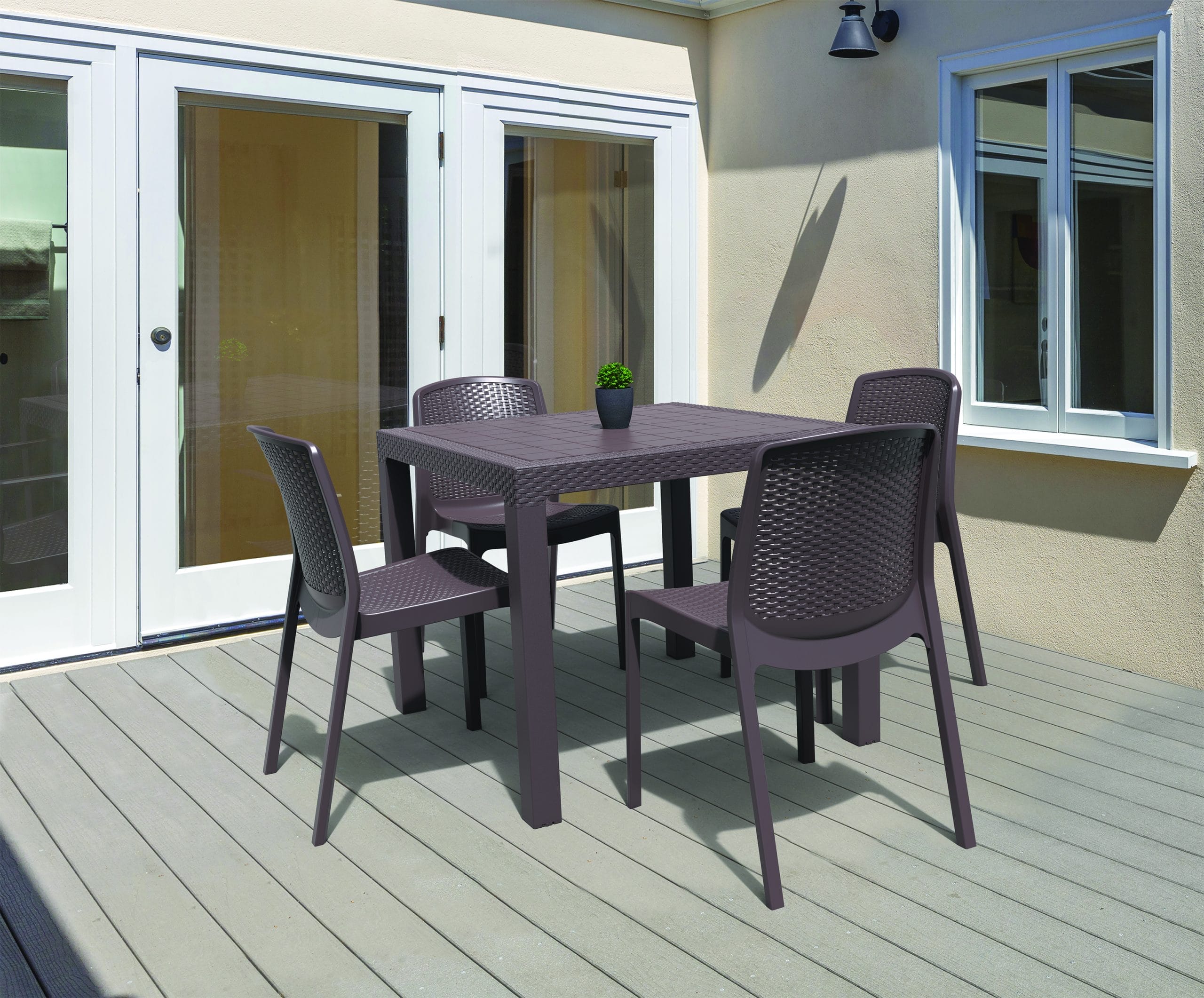 CedarRattan 4 Seater Table Brown - CoolaLiving.ie - %image_id%