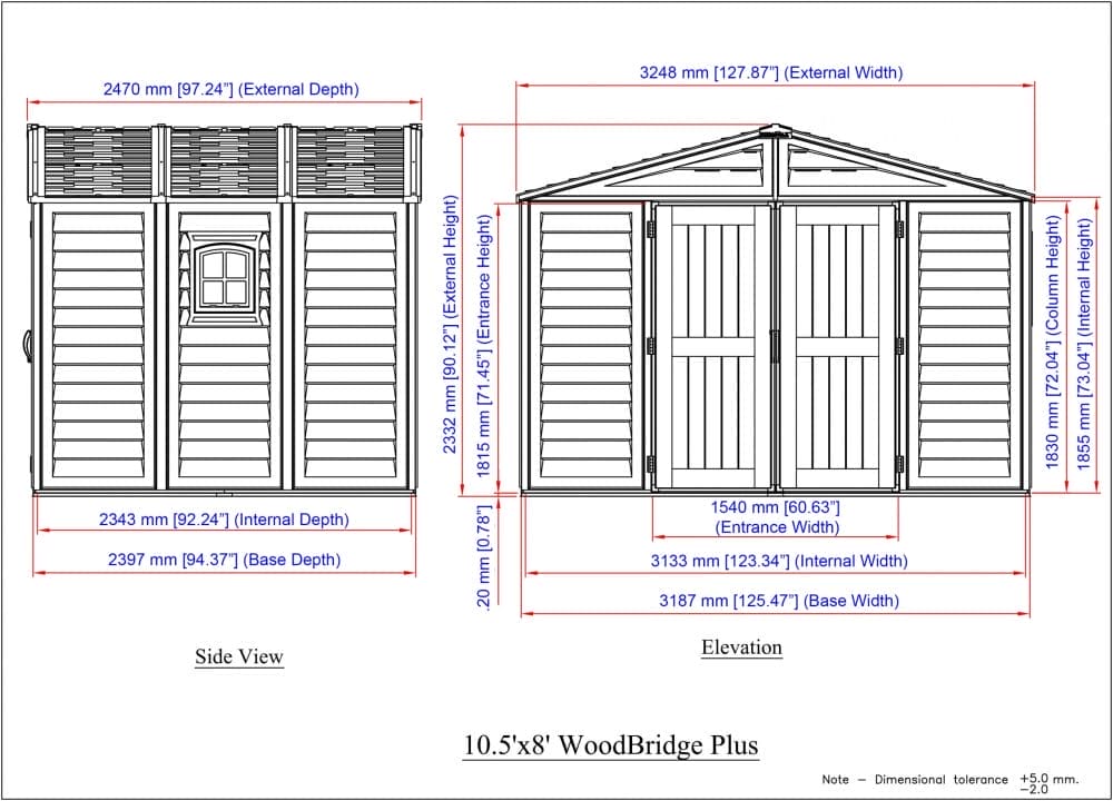 10×8 Duramax WoodBridge Plus Vinyl Shed - CoolaLiving.ie - %image_id%