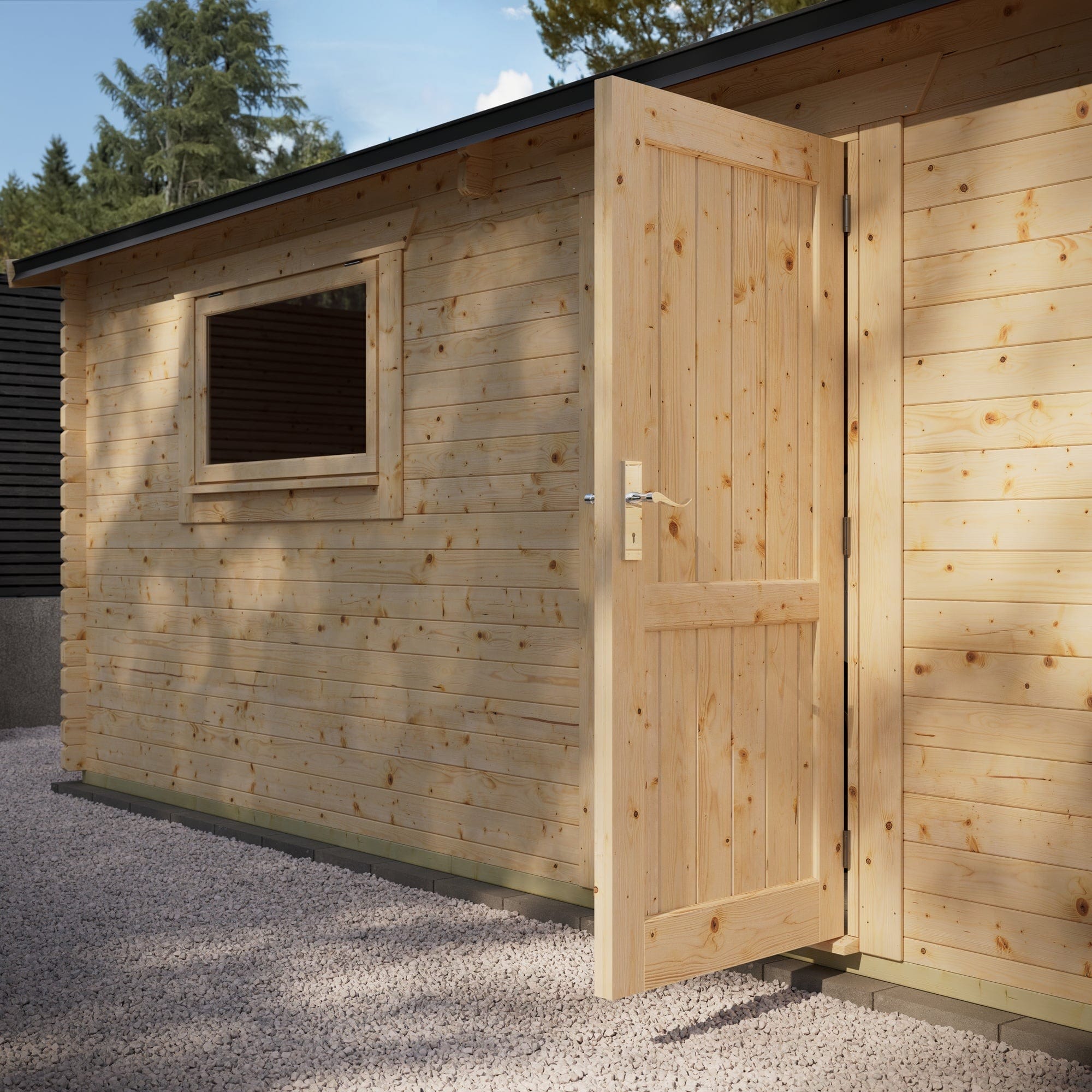 44mm log cabin garage - CoolaLiving.ie - %image_id%