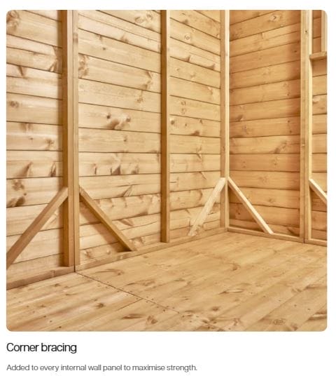 10x6 Pent Deluxe Timber Garden Shed - CoolaLiving.ie - %image_id%